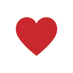 Red heart icon on a white background. Vector illustration