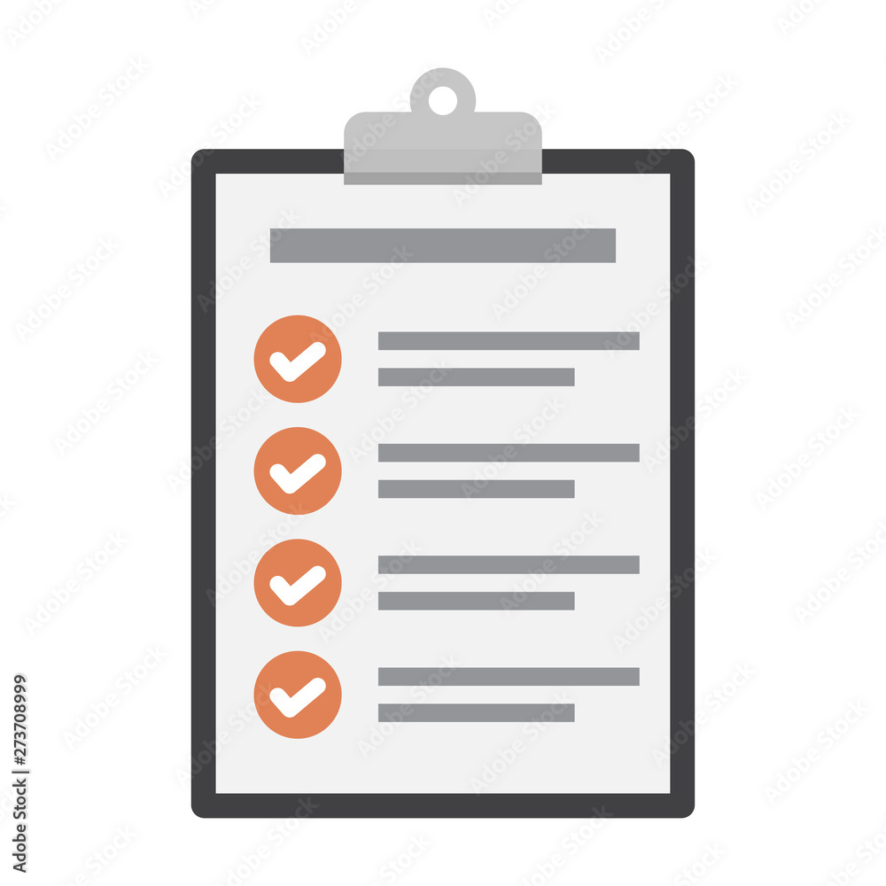 Aufkleber checklist icon in a flat design on a white background
