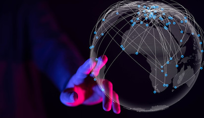Global network concept. 3D rendering