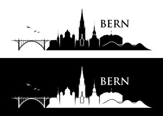 Bern skyline - Switzerland - vector illustration - Vector - obrazy, fototapety, plakaty