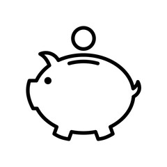 Fototapeta premium Piggy Bank. Fully scalable vector icon in outline style.