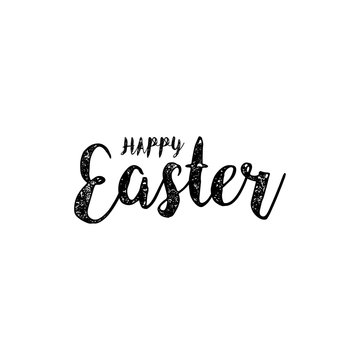 Happy Easter lettering card. Hand drawn lettering poster for Easter. Modern calligraphy