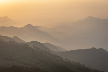 Hill Range with mist in dawn