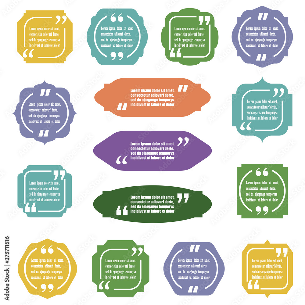Poster modern block quote and pull quote design elements. creative quote text template. vector illustration