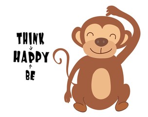 cute monkey print .vector illustration for childish t shirt,clothes
