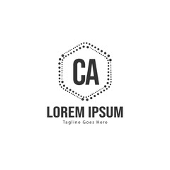 Obraz premium Initial CA logo template with modern frame. Minimalist CA letter logo vector illustration