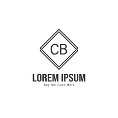 Fototapeta premium Initial CB logo template with modern frame. Minimalist CB letter logo vector illustration