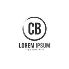 Initial CB logo template with modern frame. Minimalist CB letter logo vector illustration