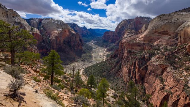 4K Timelapse of Zion Canyon from the top of Angels Landing, Zion ,Utah, USA