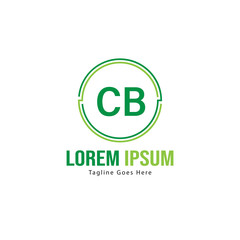 Initial CB logo template with modern frame. Minimalist CB letter logo vector illustration