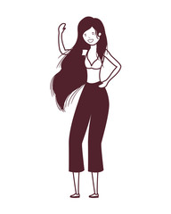 silhouette of woman with swimsuit on white background