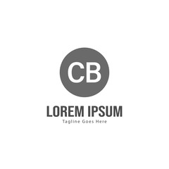Initial CB logo template with modern frame. Minimalist CB letter logo vector illustration