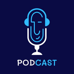  logo or icon podcast with white background,vector graphic