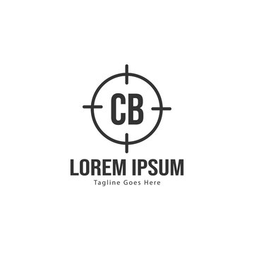 Initial CB logo template with modern frame. Minimalist CB letter logo vector illustration