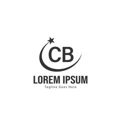 Initial CB logo template with modern frame. Minimalist CB letter logo vector illustration
