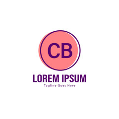 Initial CB logo template with modern frame. Minimalist CB letter logo vector illustration