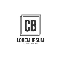 Initial CB logo template with modern frame. Minimalist CB letter logo vector illustration