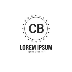 Initial CB logo template with modern frame. Minimalist CB letter logo vector illustration