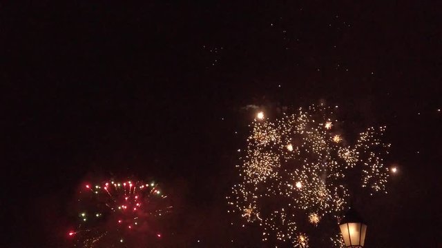 Fuochi d'artificio nel cielo di notte