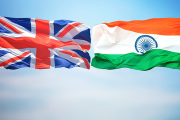 Flags of Great Britain and India