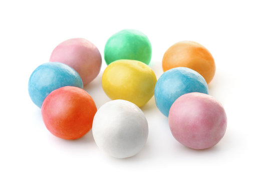 Group Of Colorful Chewing  Gum Balls