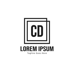 Initial CD logo template with modern frame. Minimalist CD letter logo vector illustration