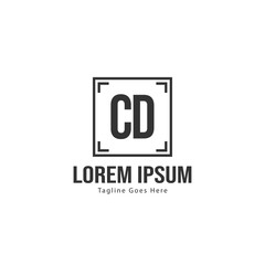 Initial CD logo template with modern frame. Minimalist CD letter logo vector illustration