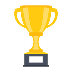 Trophy cup, award, vector icon in flat style
