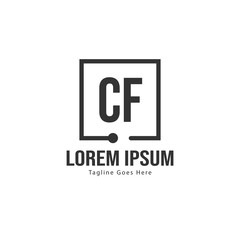 Obraz premium Initial CF logo template with modern frame. Minimalist CF letter logo vector illustration