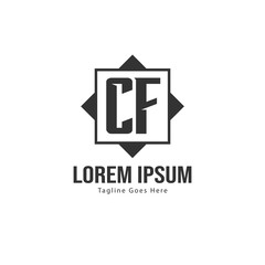 Initial CF logo template with modern frame. Minimalist CF letter logo vector illustration