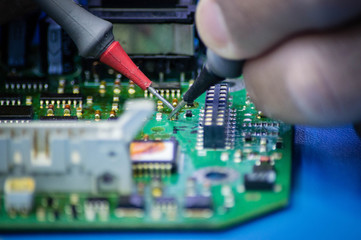 Obraz premium closeup of a circuit board