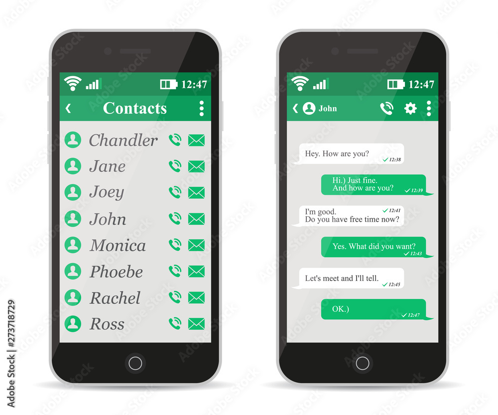 Poster social network concept. messenger window. chating and messaging concept