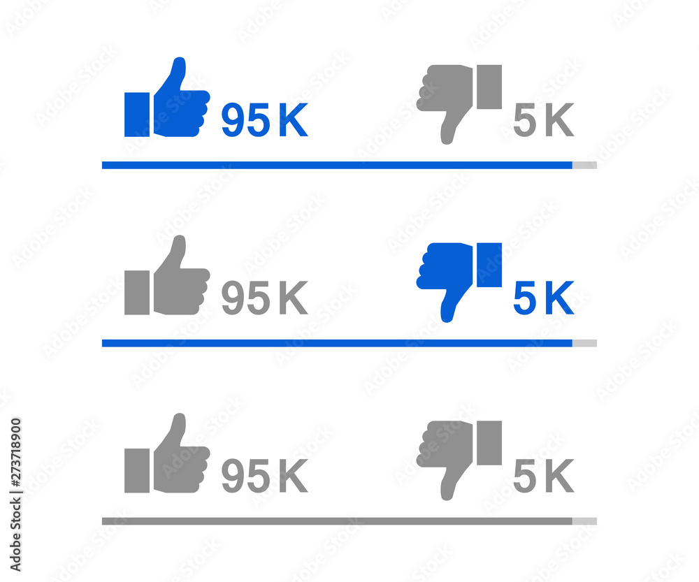 Aufkleber graph like rating. thumb up and thumb down