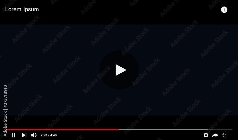 Poster Modern video player design template for web and mobile apps