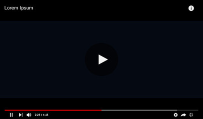 Modern video player design template for web and mobile apps © stas111