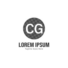 Initial CG logo template with modern frame. Minimalist CG letter logo vector illustration