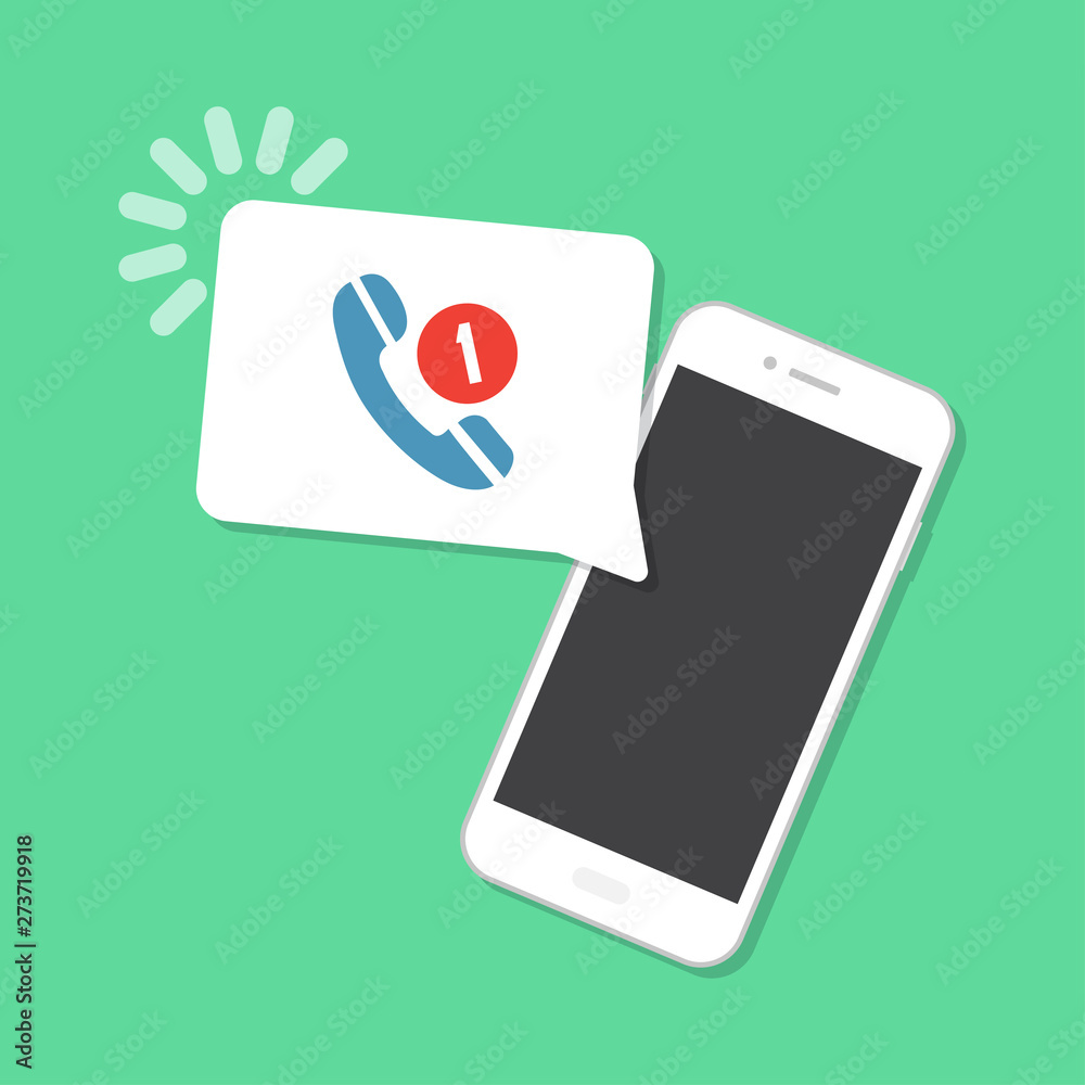 Poster new call arrived on the smartphone. notification concept