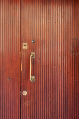 old red orange wooden door