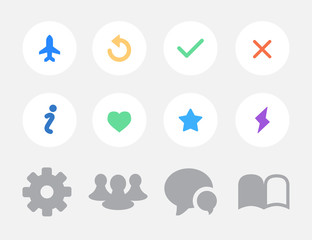 Set of different icons for social media. Vector illustration