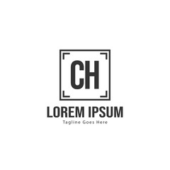 Fototapeta premium Initial CH logo template with modern frame. Minimalist CH letter logo vector illustration