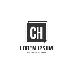 Obraz premium Initial CH logo template with modern frame. Minimalist CH letter logo vector illustration