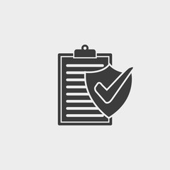Policy icon in a flat design. Vector illustration