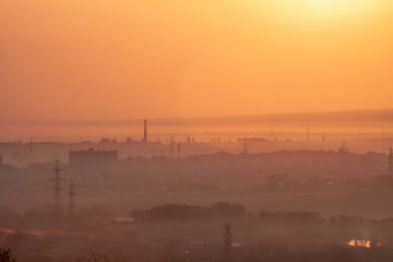 Beautiful soft sunrise on the river