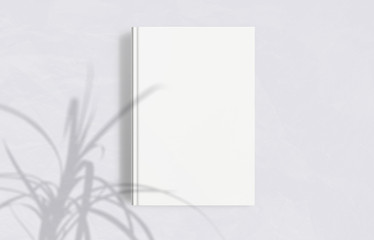 White Book, Template, Clean, Magazine, Mockup. Grey background.