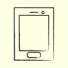 Smart mobile phone. Sketch illustration in vector