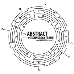 Abstract technology round frame