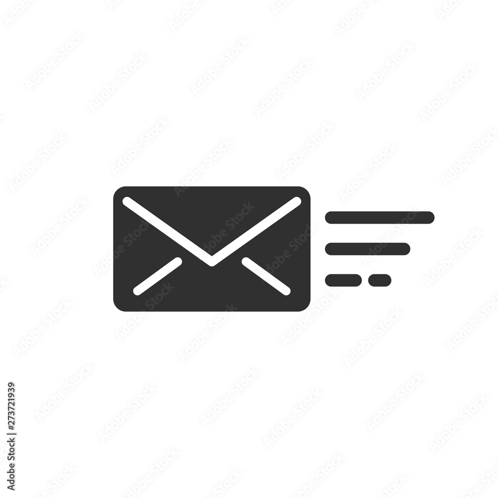 Poster flying envelope icon in simple design. vector illustration