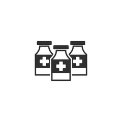 Medical bottle icon in simple design. Vector illustration