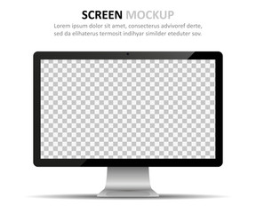 Screen mockup. Computer monitor with blank screen for design