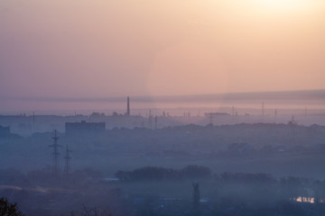 Fototapeta premium Beautiful soft sunrise on the river